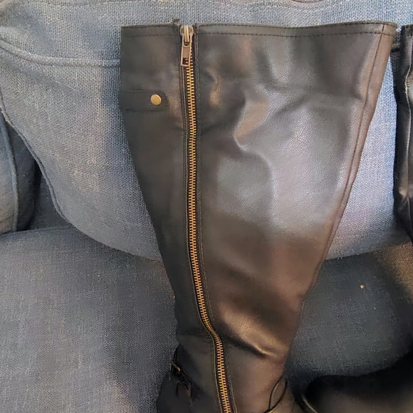 Women's Black Riding boots, Artist, Y2K Vintage Inspired Cowgirl Whimsigoth, fun - Picture 9 of 10